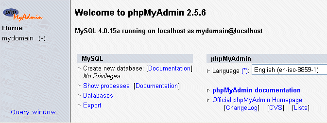 setup phpmyadmin